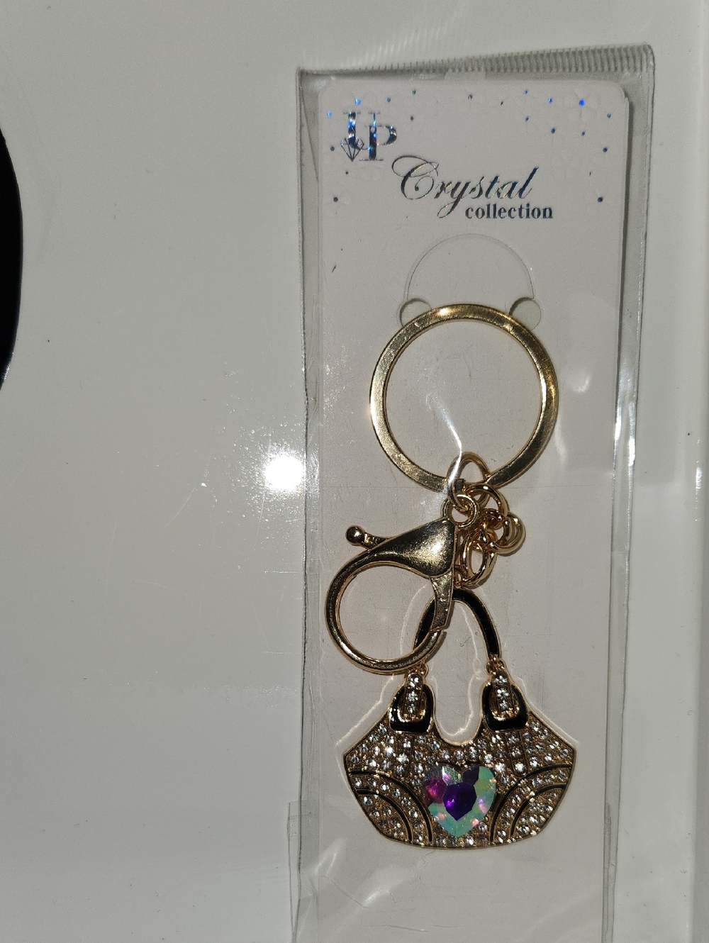 Gold-Tone Heart Purse Charm Keyring